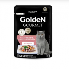 Golden Gourmet Sache Gatos Frango, Abóbora e Arroz Integral 70g